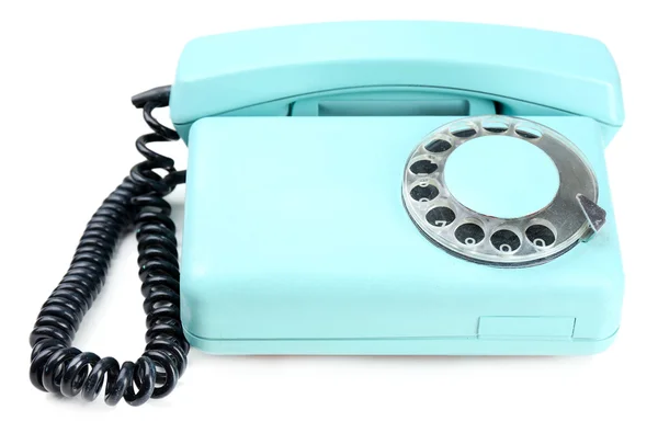 复古的绿松石电话，靠得很近 — 图库照片