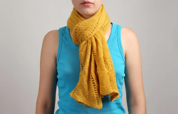 Woman wearing scarf close up — Stock Photo, Image