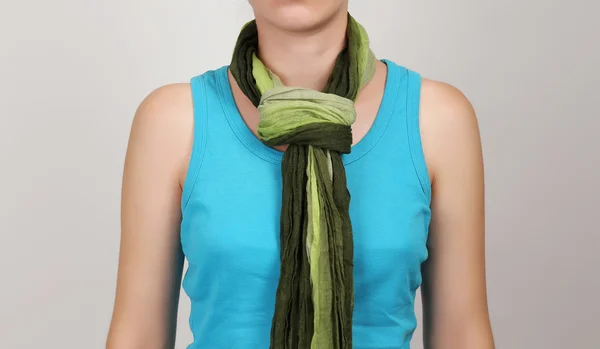 Woman wearing scarf close up — Stock Photo, Image