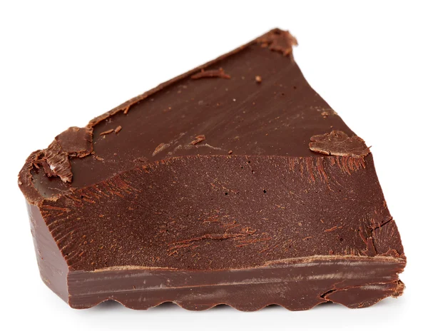 Barra di cioccolato incrinato isolato su bianco — Foto Stock