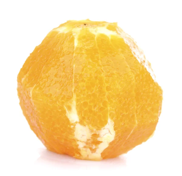 Orange sans peau, isolé sur blanc — Photo