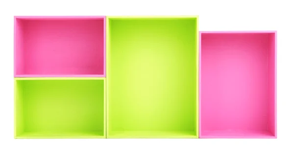 Multicoloured rectangular boxes isolated on white — Stock Photo, Image