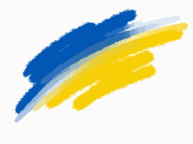 Ukrayna bayrağı renklerinde soyut bir arkaplan. Elle çizilmiş kabarcıklar. Ukrayna için dua et. Sarı ve mavi renkli arkaplan.