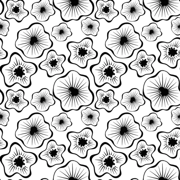 Patrón Sin Costura Floral Abstracto Dibujo Dibujado Mano Estilo — Foto de Stock