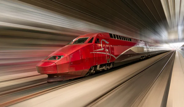 Nagy sebességű vasút mozgásban Jogdíjmentes Stock Képek