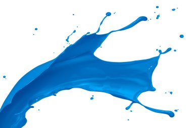 Beyaz arka plan üzerinde izole kırmızı boya splash resmini