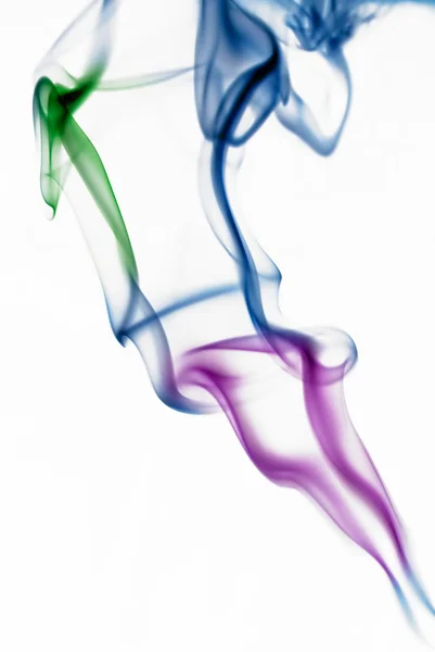 Fumaça colorida no fundo branco — Fotografia de Stock