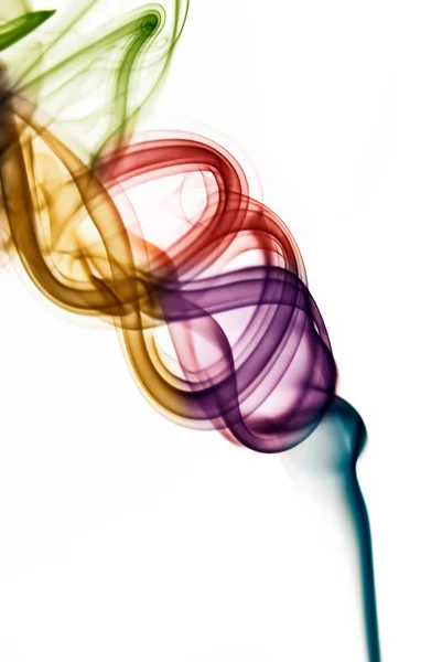 Colorful smoke on the white background — Stock Photo, Image