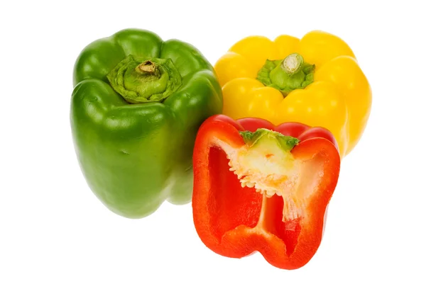 Uppsättning färgade paprika — Stockfoto