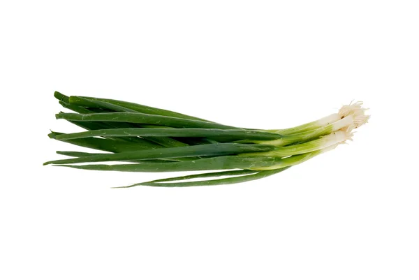 Eight ripe beautiful spring onions isolated on a white background — Stock Photo, Image