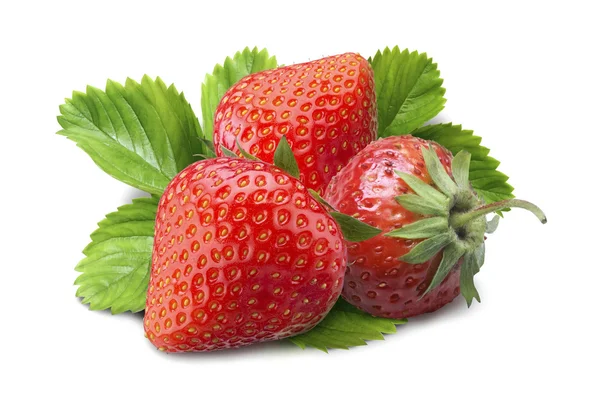 Etwas frische Erdbeere isoliert auf weißem Hintergrund — Stockfoto