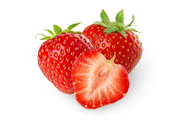 Etwas frische Erdbeere isoliert auf weißem Hintergrund — Stockfoto