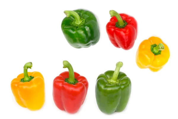 Gekleurde paprika peper geïsoleerd op een witte achtergrond — Stockfoto