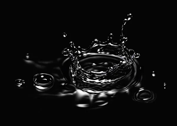 Salpicadura de agua aislado en negro — Foto de Stock