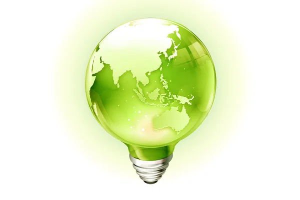Light bulbs with world inside — Stock Photo, Image