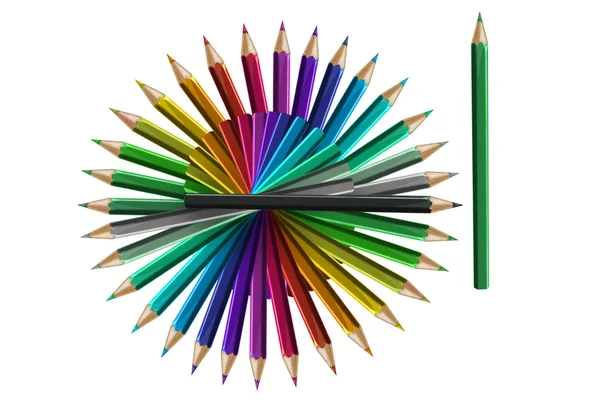 Colored pencils isolated on white background — Stock Photo, Image