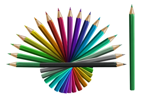 Colored pencils isolated on white background — Stock Photo, Image