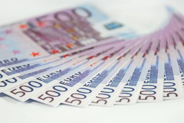 bir satır Avrupa Birliği para birimi cinsinden banknot
