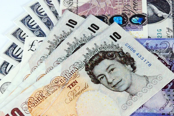 Background of English pound notes — Stock Photo, Image