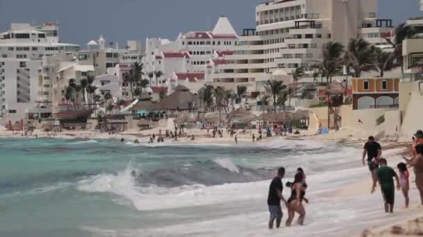 Gyönyörű Homokos Strand Cancun Mexikó — Stock videók