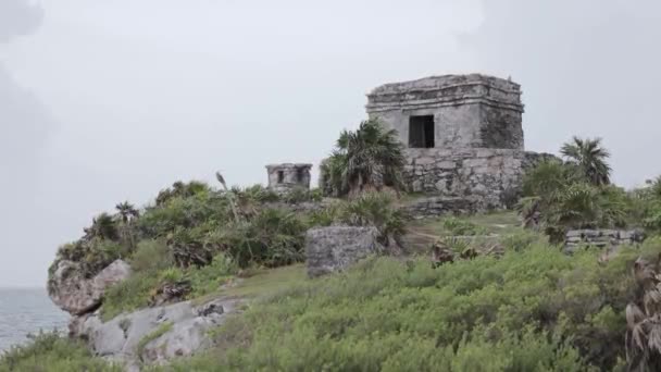 墨西哥尤卡坦的Tulum Mayan遗址 — 图库视频影像