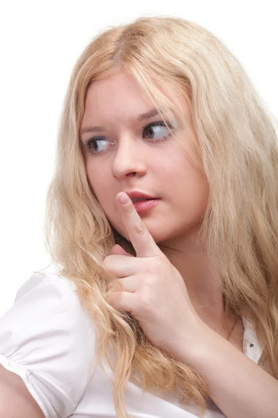 Chica joven pidiendo silencio —  Fotos de Stock