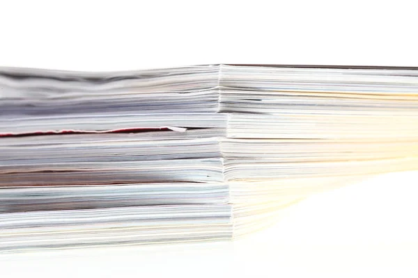 Stack of magazines isolated — Stock Photo, Image