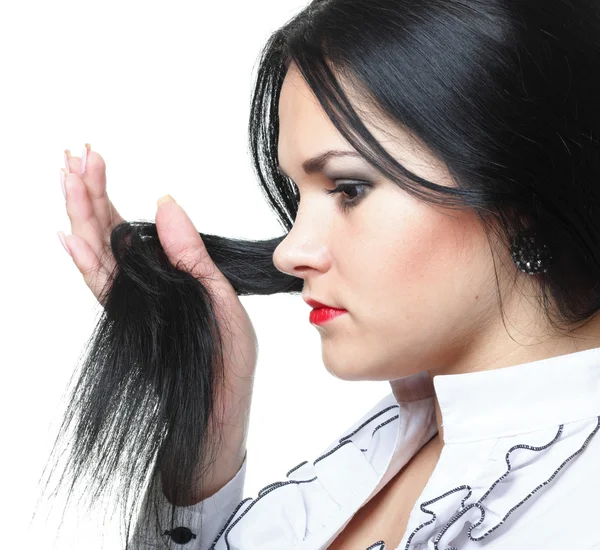 Schöne Frau mit langen Haaren — Stockfoto