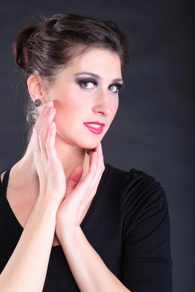 Closeup portret van flamenco danseres fan — Stockfoto