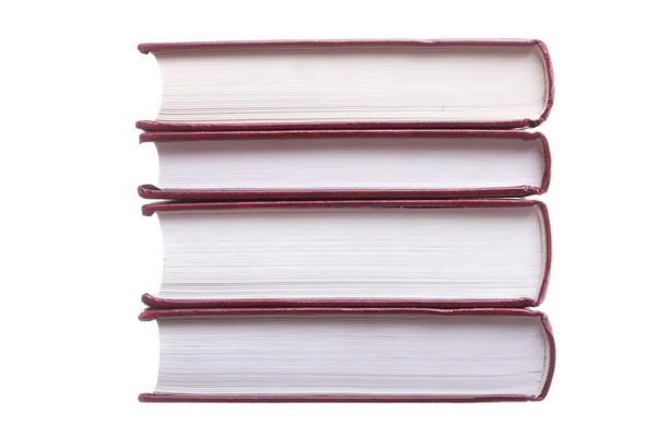 Isolated red pile books — Stock Photo, Image