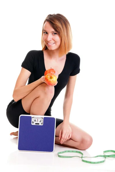 Portrait young healthy woman dieting concept — Stock Photo, Image