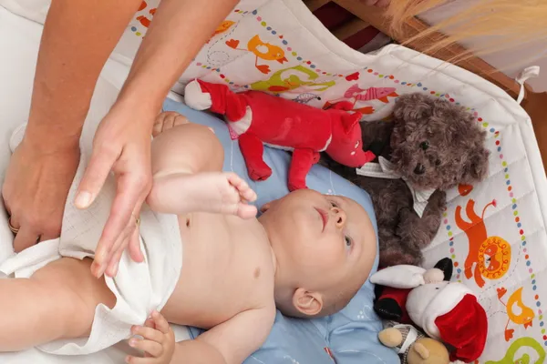 Baby boy in diaper — Stock Photo, Image