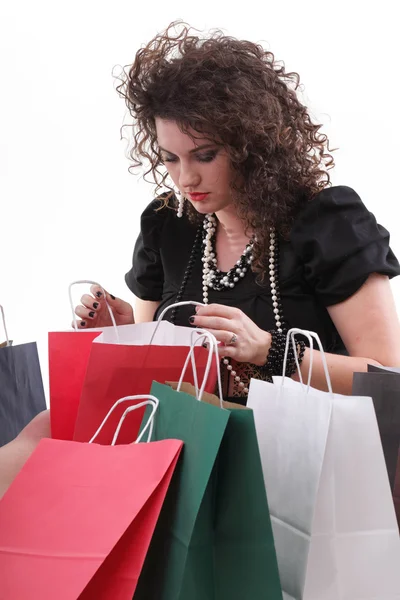 Lovely woman with shopping bags — Stock Photo, Image