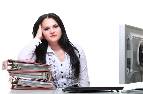 Moderne Geschäftsfrau am Schreibtisch — Stockfoto