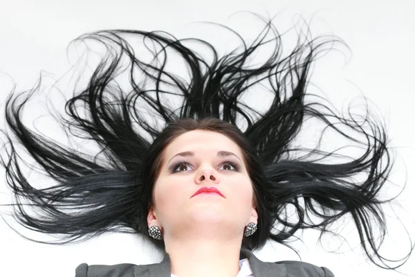 Mulher bonita com cabelo comprido — Fotografia de Stock