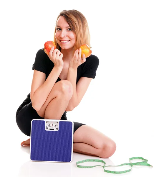 Portrait young healthy woman dieting concept — Stock Photo, Image