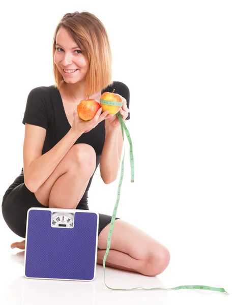 세로 젊은 건강 한 여자 다이어트 개념 — 스톡 사진
