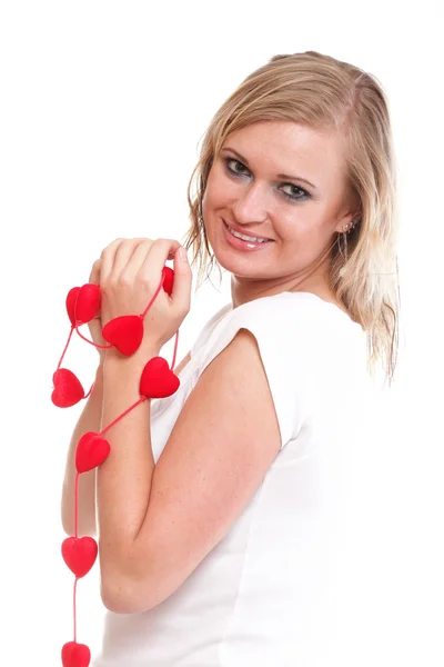 Símbolo de coração em mãos de mulher isolado — Fotografia de Stock