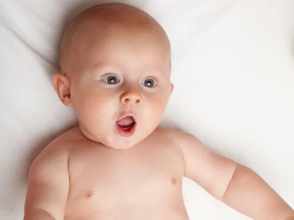 Baby boy in diaper — Stock Photo, Image