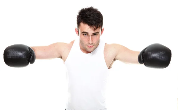 Isolated studio picture from a young boxer — Stock Photo, Image