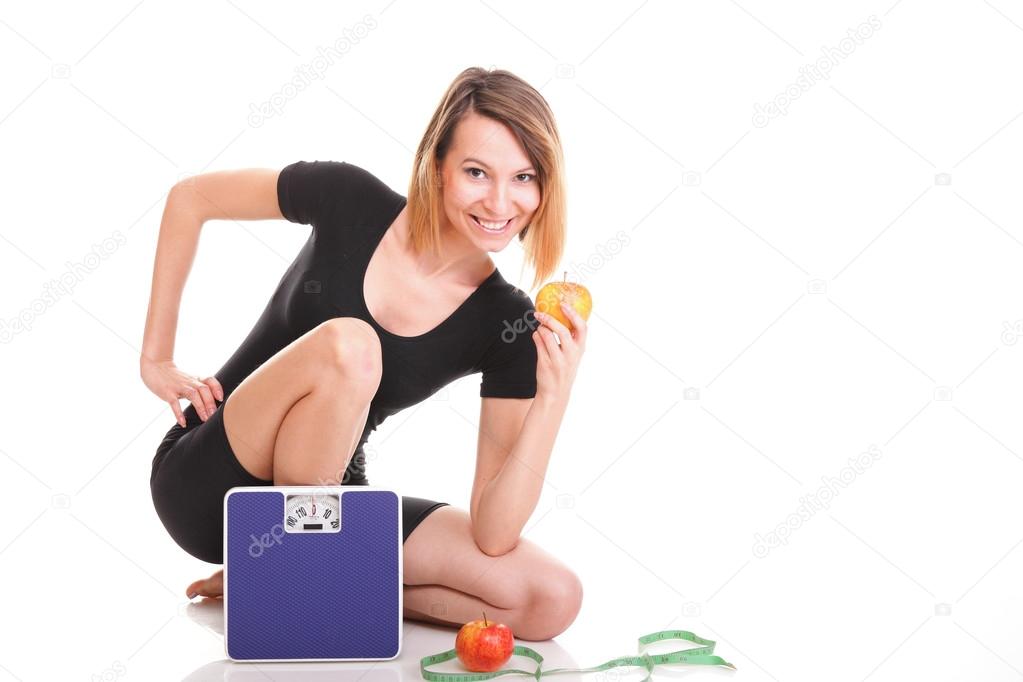 Portrait young healthy woman dieting concept
