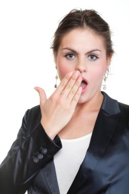 Esneme ve germe, izole uykulu bir iş kadını