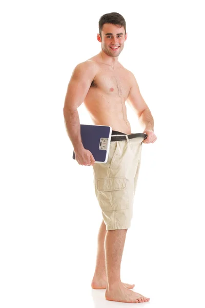 Muskulöser männlicher Schuppenkörper isoliert auf weiß — Stockfoto