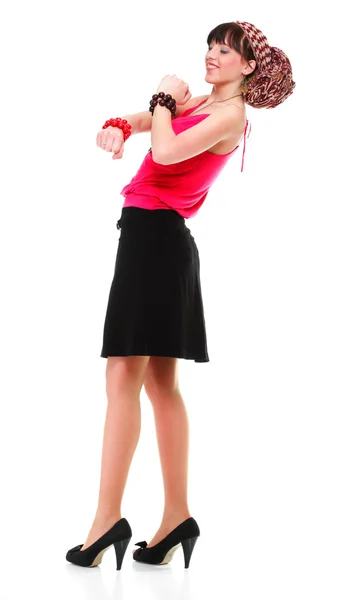 Full length woman in a turban isolated — Stock Photo, Image