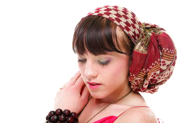 Woman in a turban isolated — Stock Photo, Image