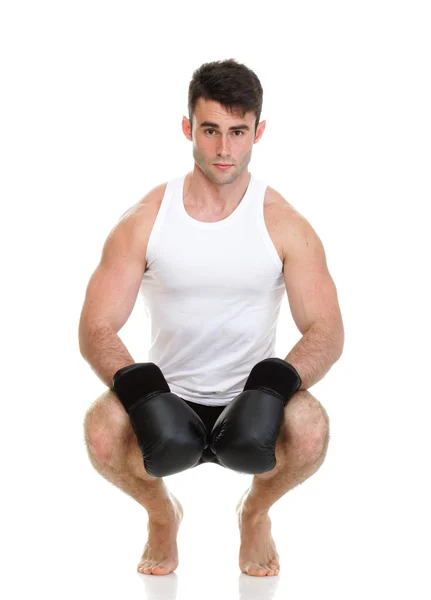 Isolated studio picture from a young boxer — Stock Photo, Image