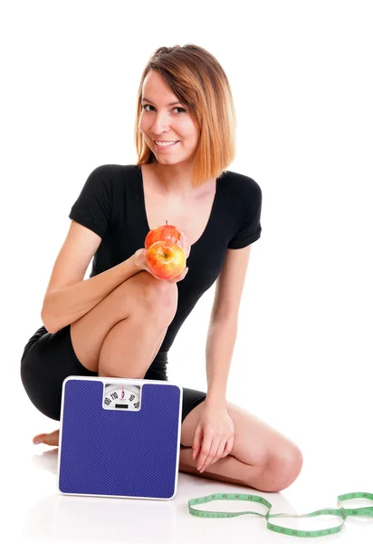 Portrait young healthy woman dieting concept — Stock Photo, Image