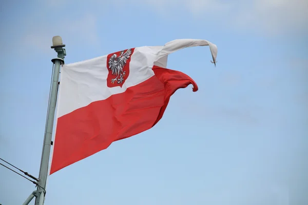 Flag of Poland - sail ship — Stock Photo, Image