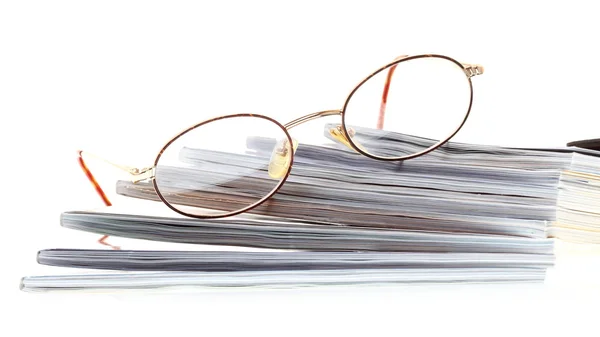 Lector de libros electrónicos de gafas aislado en blanco — Foto de Stock