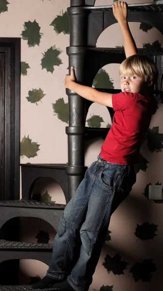 Boy on stairs — Stock Photo, Image